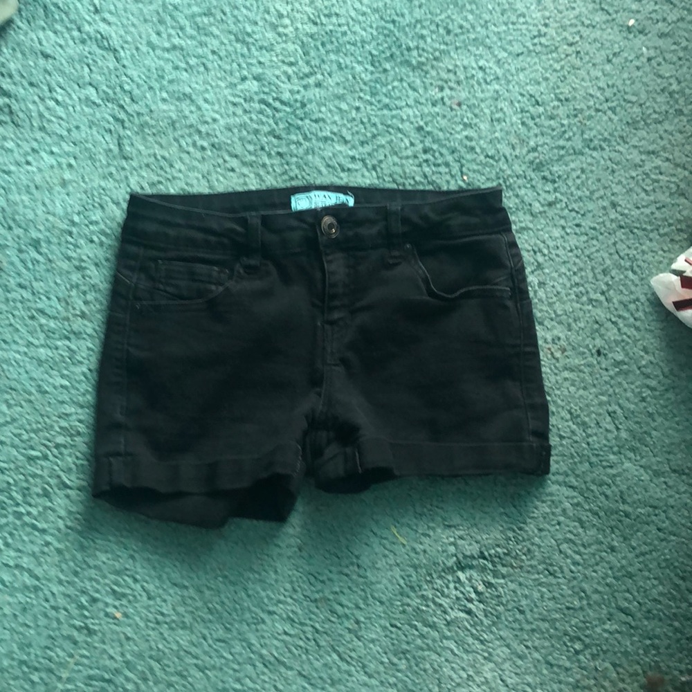 Black jean shorts